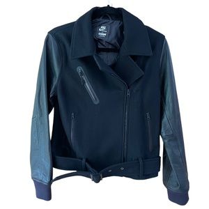 EUC Nike Womens Sportswear Leather and‎ Wool Destroyer Moto Jacket Medium